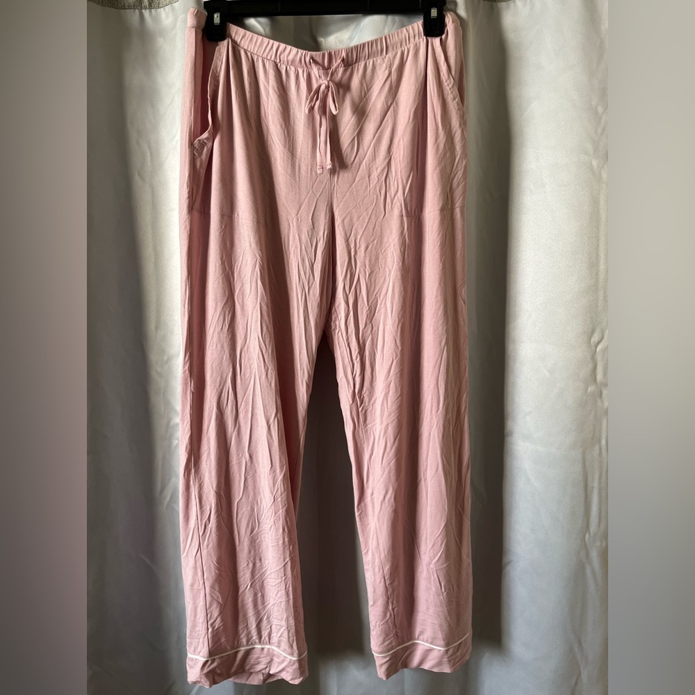 Auden Women's Cloud Knit Modal Long Sleeve Notch Collar Top and Pants Pajama Set - Picture 6 of 7